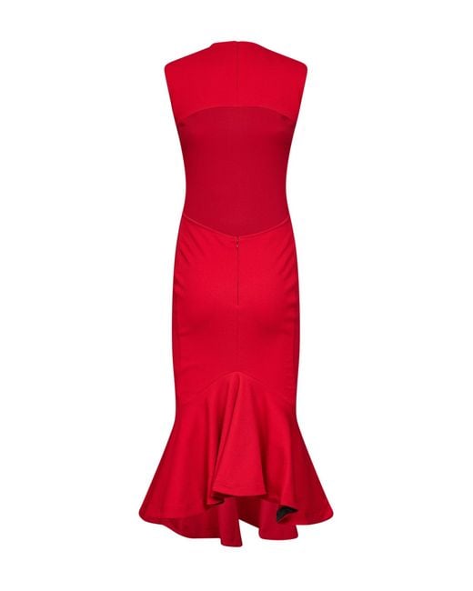 Jacquemus Red Compact Jersey The Palmier Midi Dress