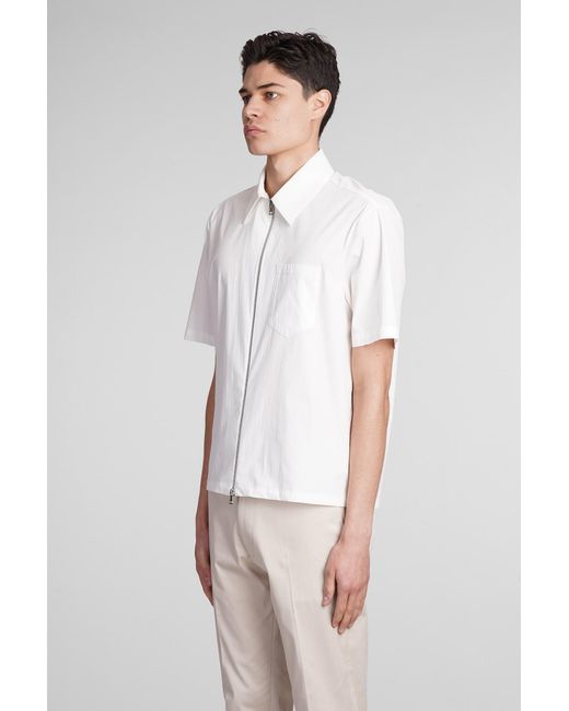 Low Brand White Shirt Zip S143 Shirt for men