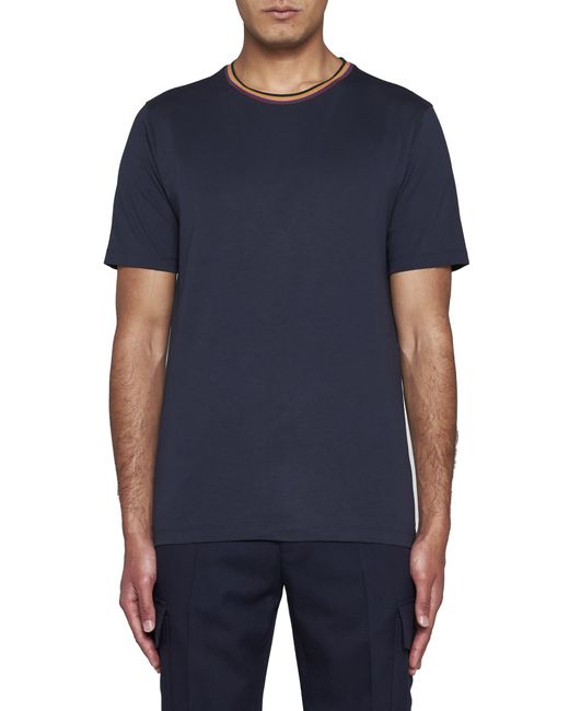 Paul Smith Blue Cotton T-shirt for men