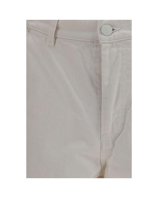 AMI Gray White Cotton Bermuda Shorts for men