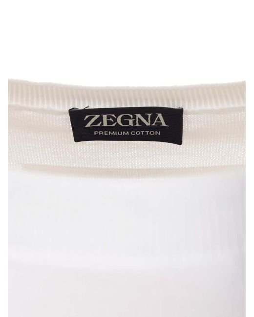 Zegna White Crew-Neck Sweater for men