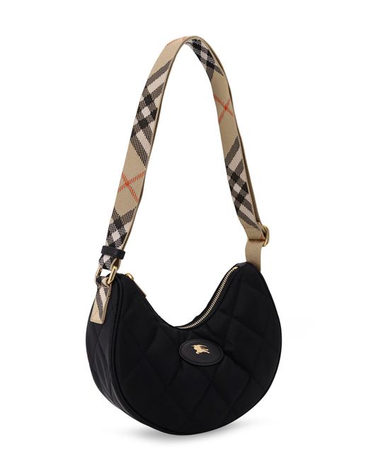 BURBERRY BLACK NYLON HORSESHOE CROSSBODY BAG