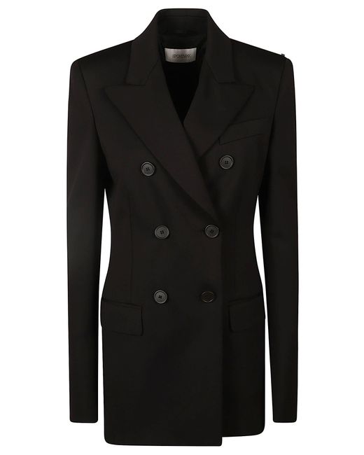 Sportmax Black Double-breasted Tailored Blazer