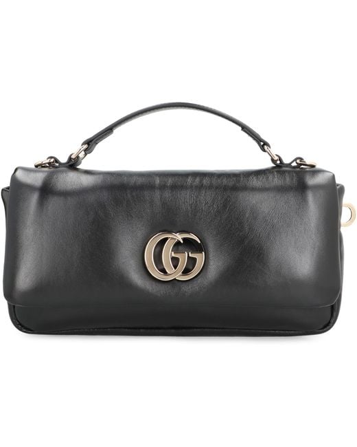 Gucci Black Small Leather Flap Handbag Lamb Handbags