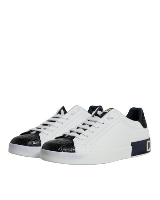 Dolce & Gabbana Multicolor Leather Logo Portofino Sneaker Shoes (Pre-Owned) for men