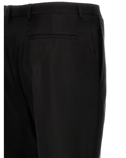 Saint Laurent Black Faille Wool-Blend Straight-Leg Pants for men