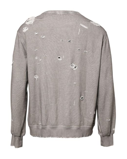 Dolce & Gabbana Gray Logo Print Crew Neck Pullover Sweater for men
