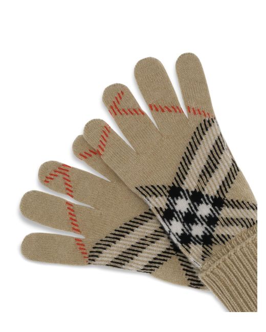 Burberry Cashmere Blend Gloves in White for Men Lyst