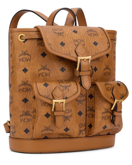 MCM Brown Backpack Synthetic Leather Polyurethane Backpacks