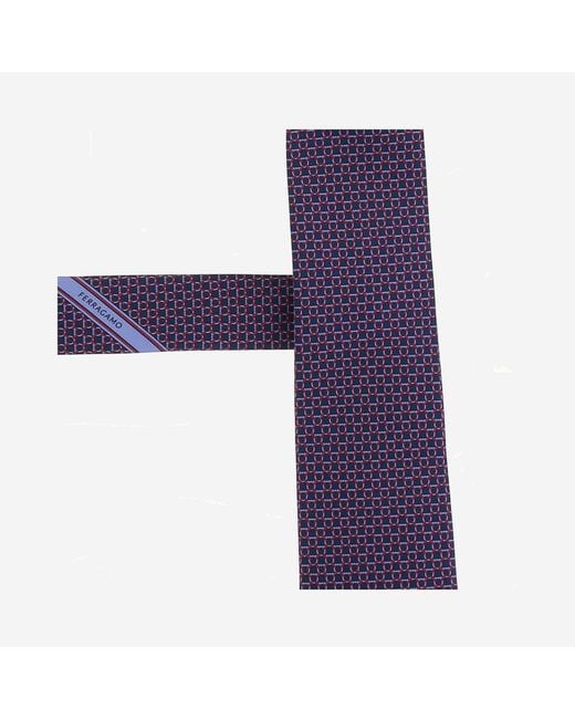 Ferragamo Purple Tie, Patterned Silk Ties & Bow for men