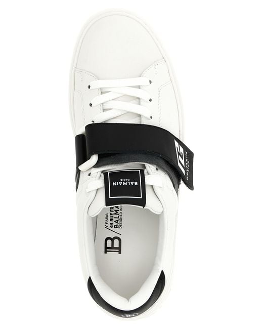 Balmain White B-Court Sneakers for men