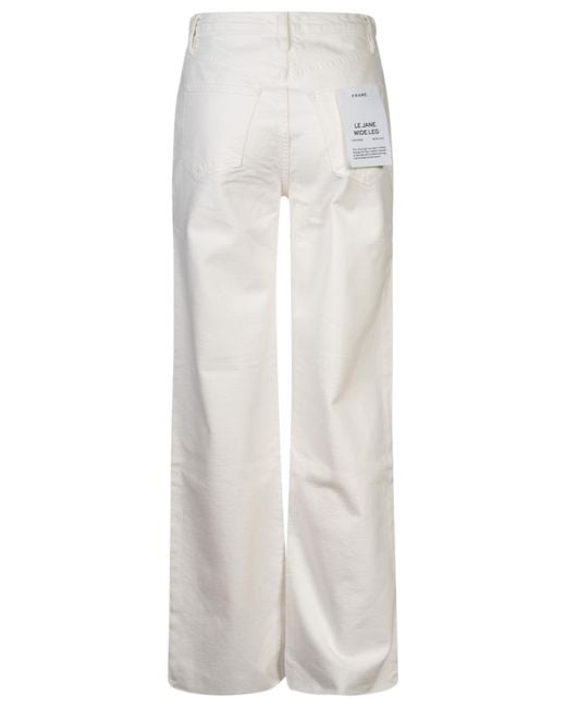FRAME White Le Jane Wide Trousers