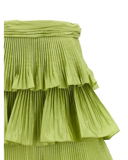 Valentino Garavani Green Skirt Velentino Taffetà Silk