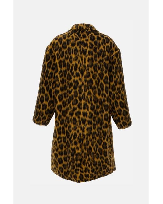 Bottega Veneta Multicolor Leopard-Print Alpaca Coat