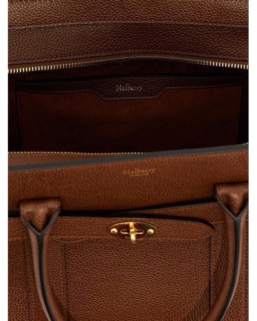 Mulberry Brown Bovine Leather Tote Bag
