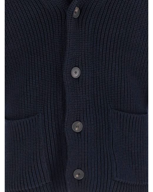 Tagliatore 0205 Blue Jackson Stretch Wool Cardigan for men