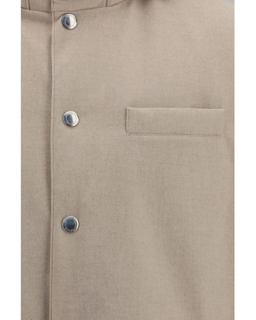 Brunello Cucinelli Gray Wool Down Vest Ovis Aries Jackets for men