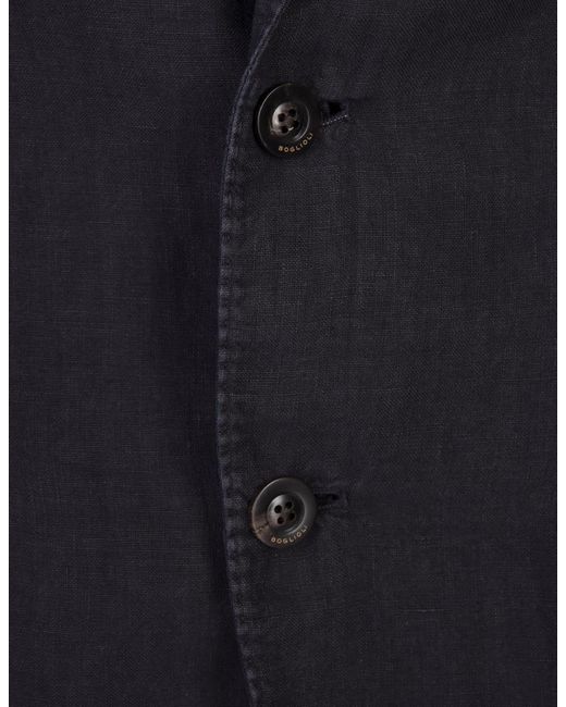 Boglioli Blue Night Linen Regular Fit Blazer for men