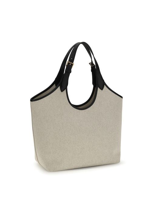 Versace Gray Tote Fabric Calf Leather Rope Cotton Shoulder Bags