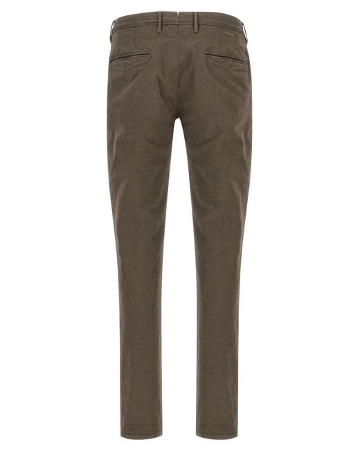 Incotex Gray Micro Check Pants for men