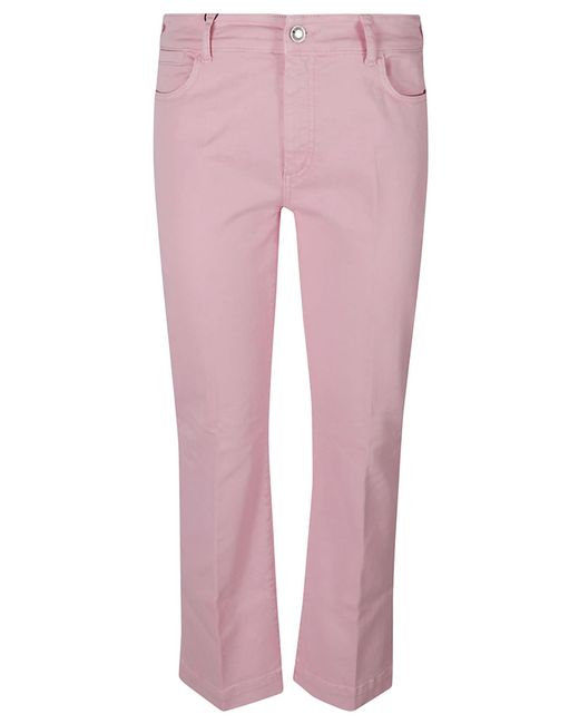 Sportmax Pink Nilly Button Detailed Straight Leg Jeans