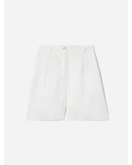 Mc2 Saint Barth White Maggy Linen Shorts Pant