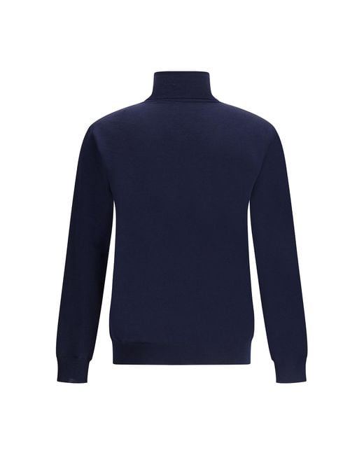 Valentino Blue Virgin Wool Turtleneck Sweater for men