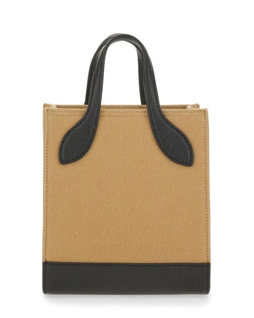 Bally Natural Logo Bag Organic Cotton Handbags