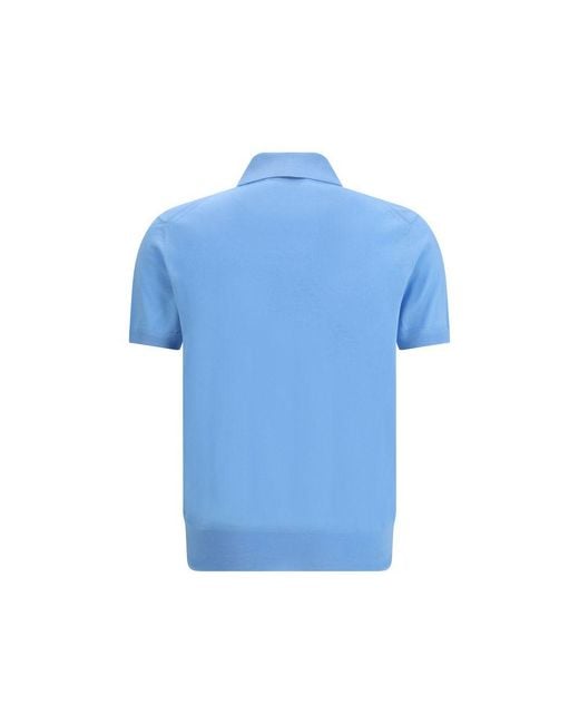 Tom Ford Blue Cotton Polo Shirt for men