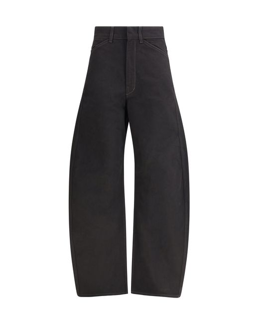 Lemaire Black Barrel Pants Cotton