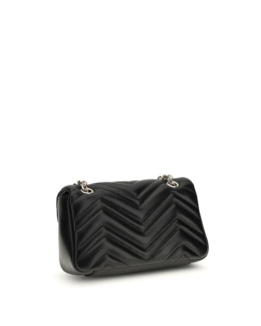Gucci Black Gg Marmont Small Shoulder Bag Lamb Ovis Aries Handbags