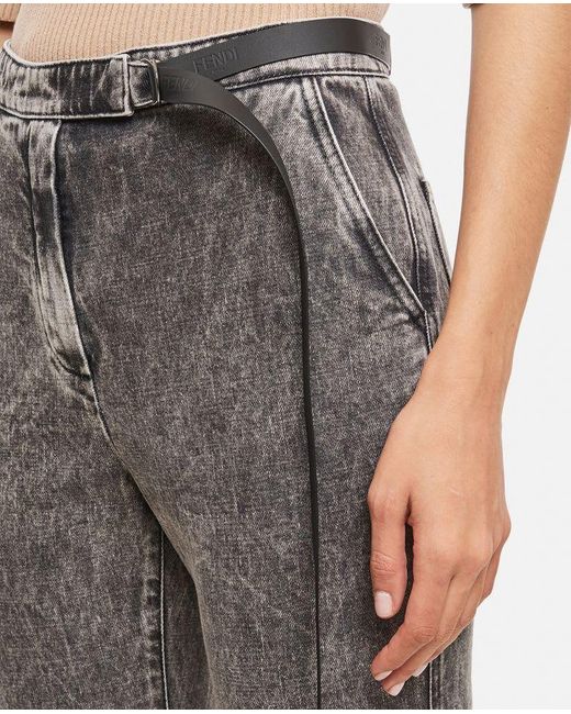 Fendi Gray Flared Jeans
