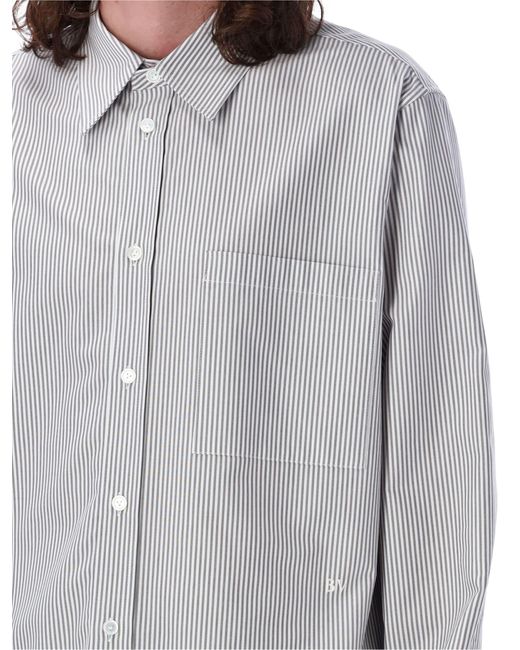 Bottega Veneta Gray Shirt Stripes for men