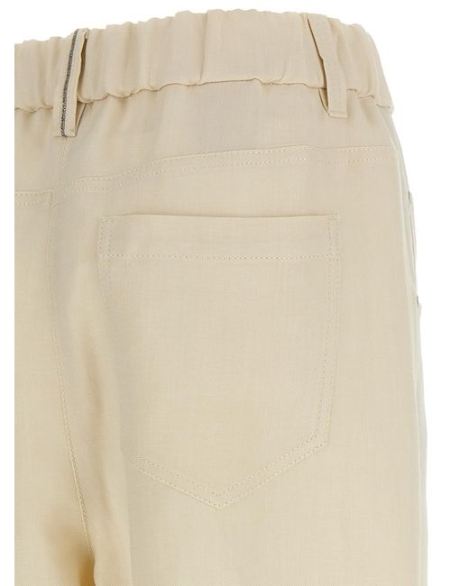 Brunello Cucinelli Natural Viscose Casual Pants