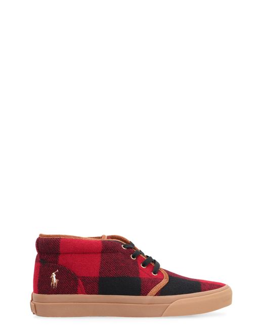 Polo Ralph Lauren Red Fabric Mid-top Sneakers for men