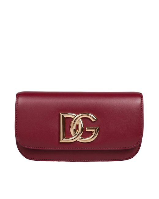 Dolce & Gabbana Red 3.5 Calfskin Shoulder Bag