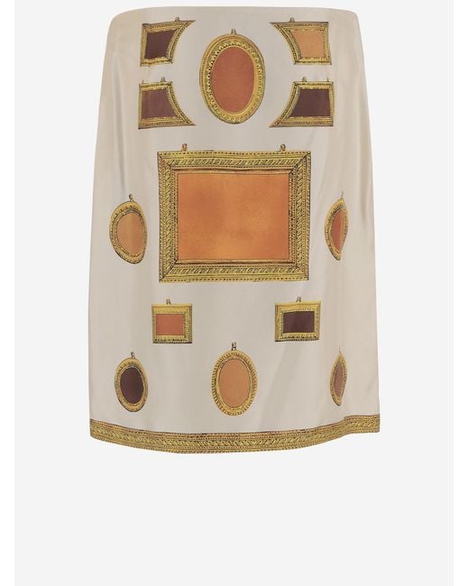 Versace Multicolor Skirt Printed Silk