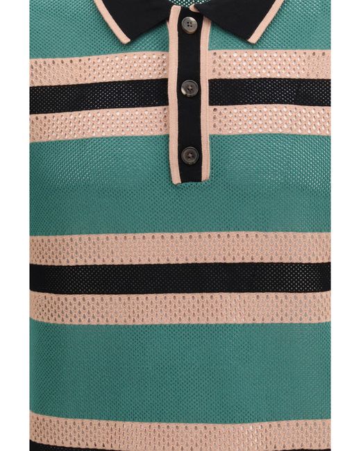 Dries Van Noten Green Polo Shirt Viscose for men