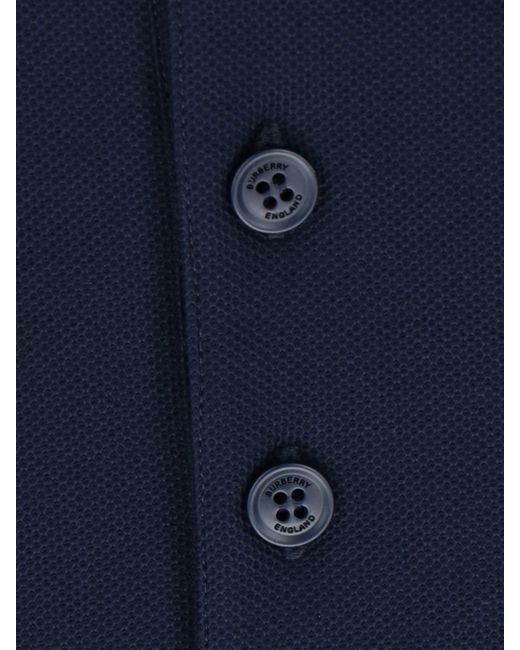 Burberry Blue Striped Detail Polo Shirt for men