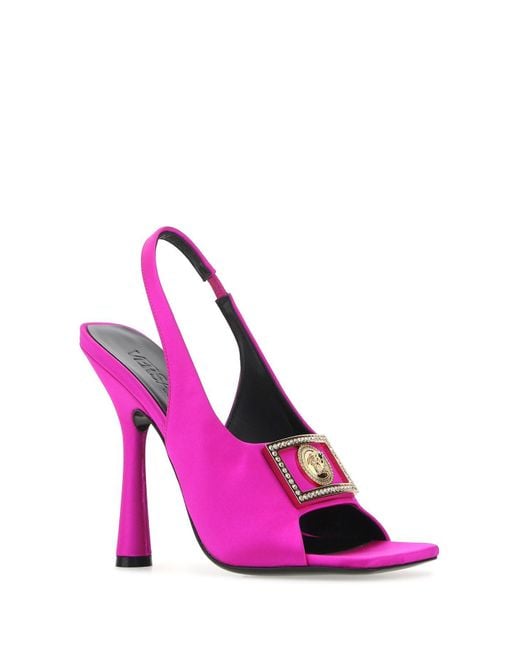 Versace Pink Satin Sandals