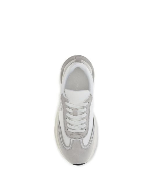 Tory Burch White Good Luck Sneakers Bianco Fossil Stone