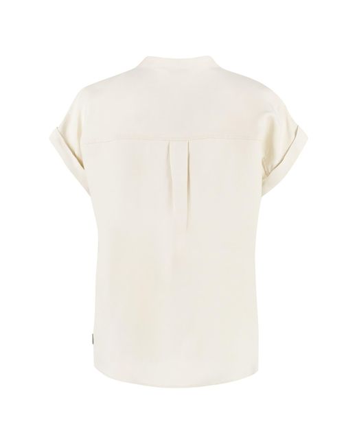 Woolrich White Short Sleeve Linen Blend Shirt