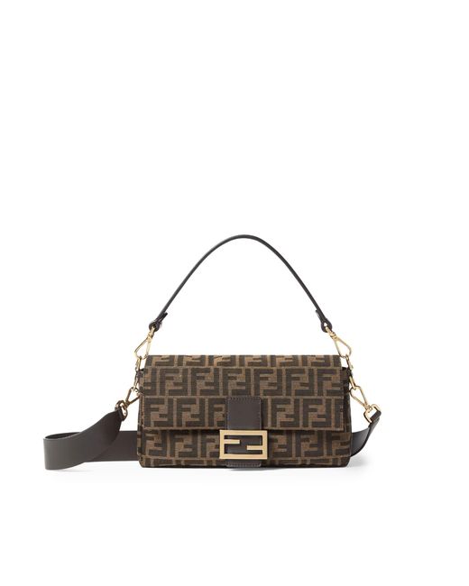 Fendi White Baguette Ff Jacquard Bag