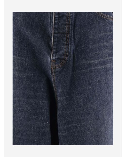 Balenciaga Blue Jeans Wide-Leg Cotton