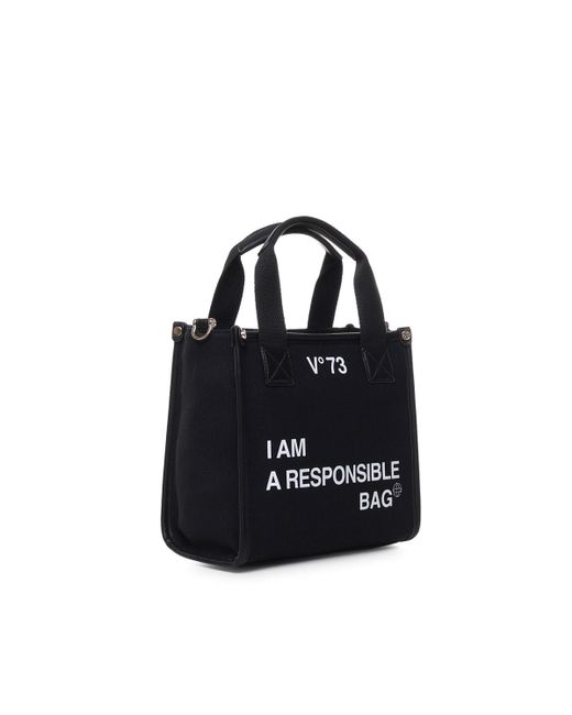 V73 Black Responsibility Tote Bag