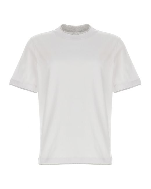 Brunello Cucinelli White Cotton T-Shirt for men