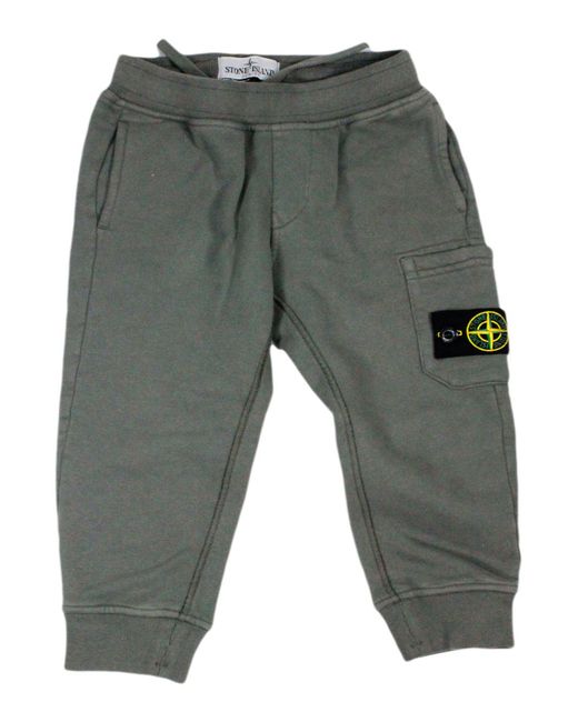 Stone Island Gray Trousers 100Co for men