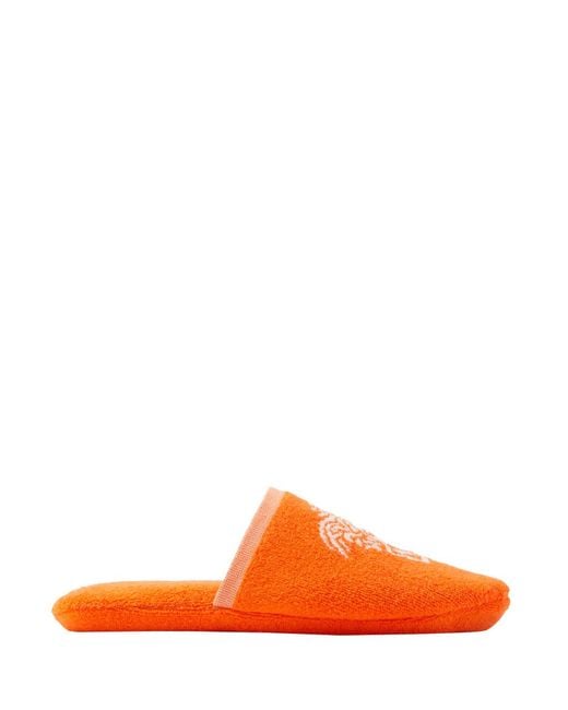 Versace Orange Slippers Medusa Jacquard