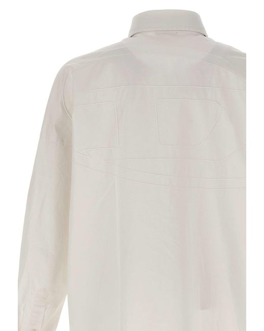 DIESEL White "s-limo" Cotton Shirt for men