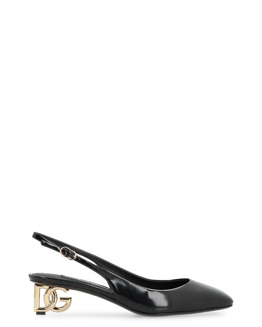 Dolce & Gabbana Black Slingback Pumps Patent Leather Calf